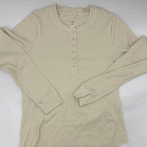 SKIMS Cotton Rib Scoop Neck Henley